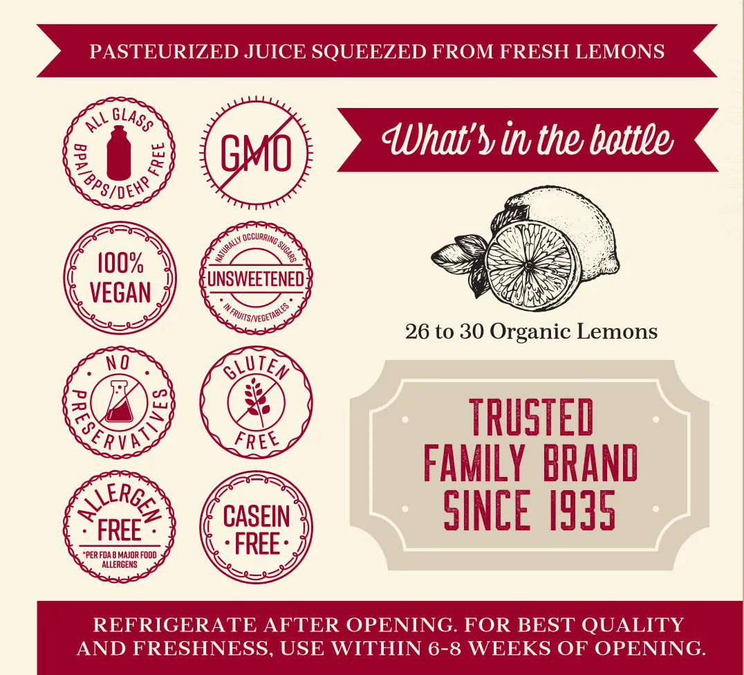 Lakewood Organic Pure Lemon Juice | 32oz - Image 2