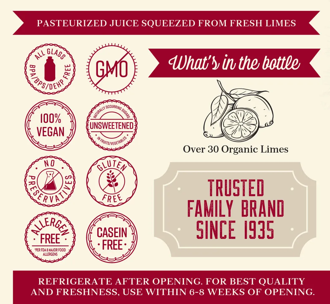 Lakewood Organic Pure Lime Juice | 32oz - Image 2