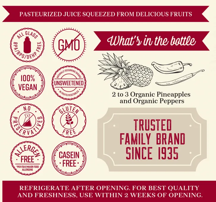 Lakewood Organic Spicy Pineapple Juice | 32oz - Image 3